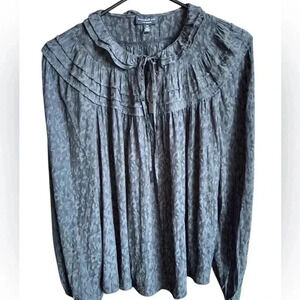 Anthro Current air Tie Neck Peasant Loose fit Boho top size XS NEW WITH TAGS